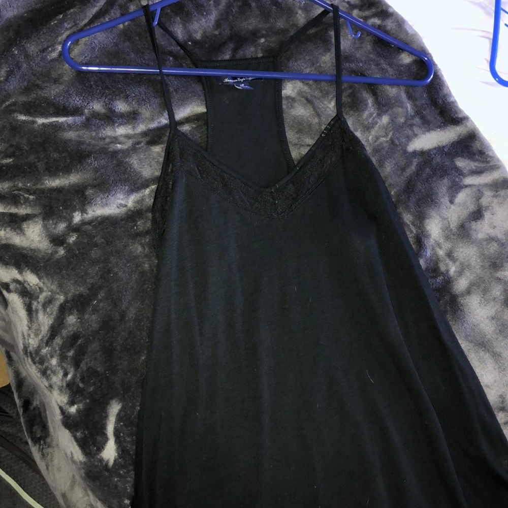 American Eagle Black Tank with Lace Design SMALL